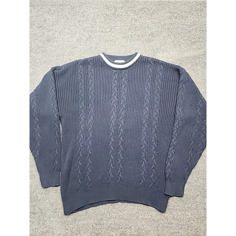 Vintage Dockers cable knit Heavy cotton sweater Mens Size Large